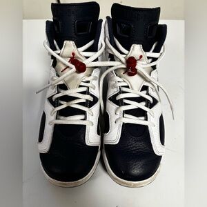 Nike Air Jordan 6 Retro 2024 Olympic Midnight Navy/White Sneakers sz 5.5Y